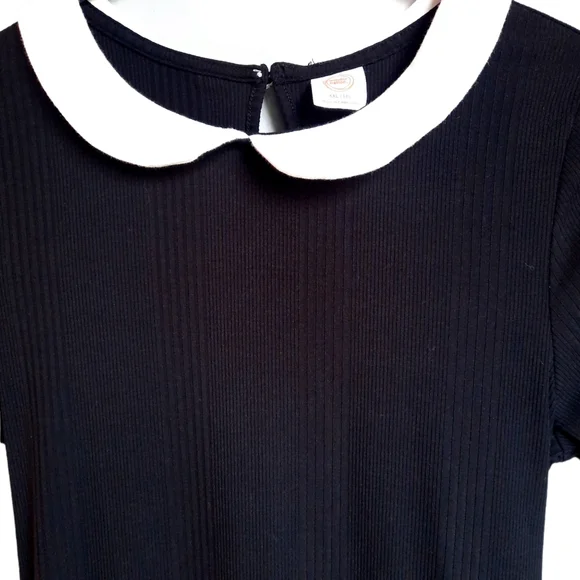 Wonder Nation Wednesday Adams Black Dress White Collar 18 XXL Girls Goth W Small - Picture 3 of 8